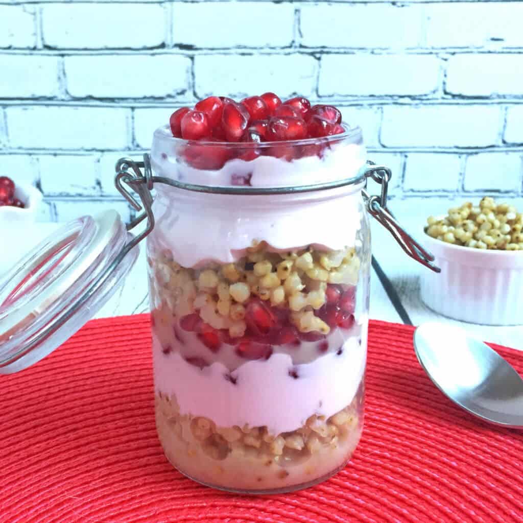 Lauren’s Pomegranate Strawberry Sorghum Parfait